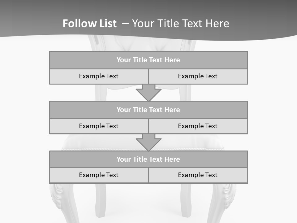 A White Chair With A Gray Background PowerPoint Template