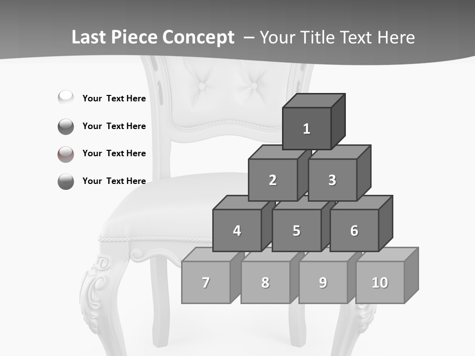 A White Chair With A Gray Background PowerPoint Template