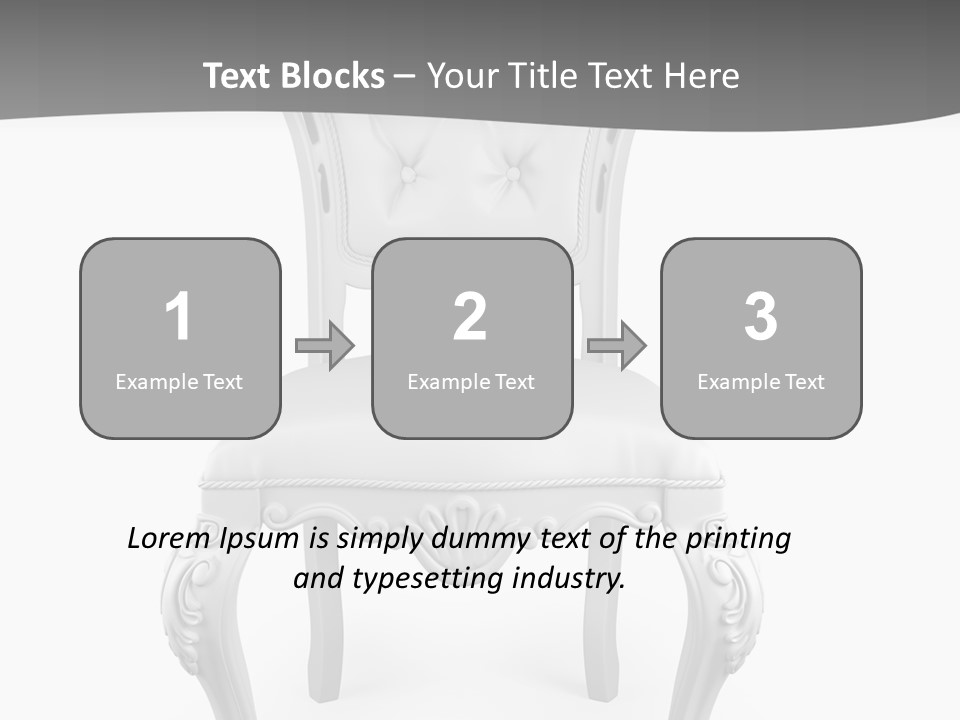 A White Chair With A Gray Background PowerPoint Template