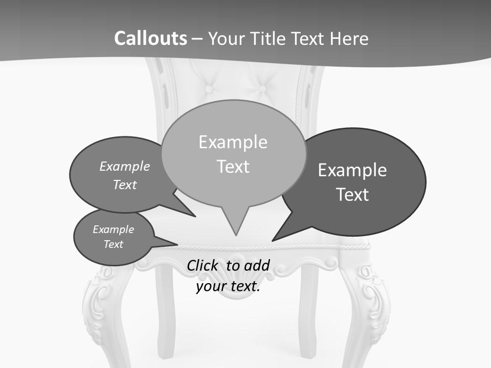 A White Chair With A Gray Background PowerPoint Template