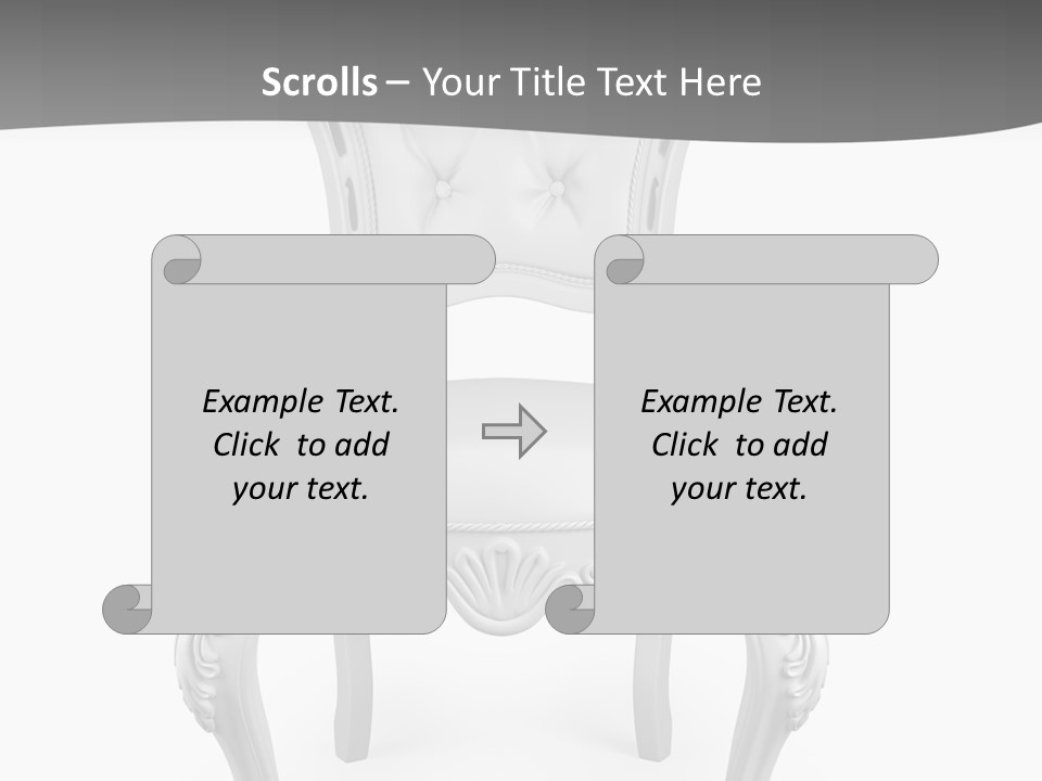 A White Chair With A Gray Background PowerPoint Template