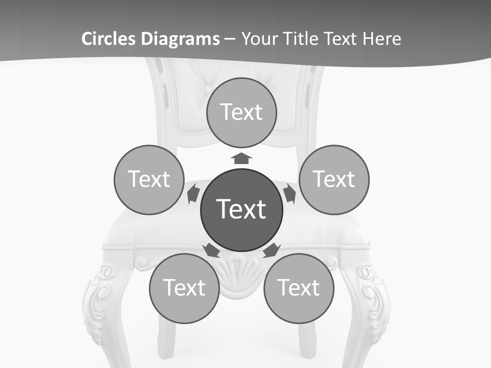 A White Chair With A Gray Background PowerPoint Template