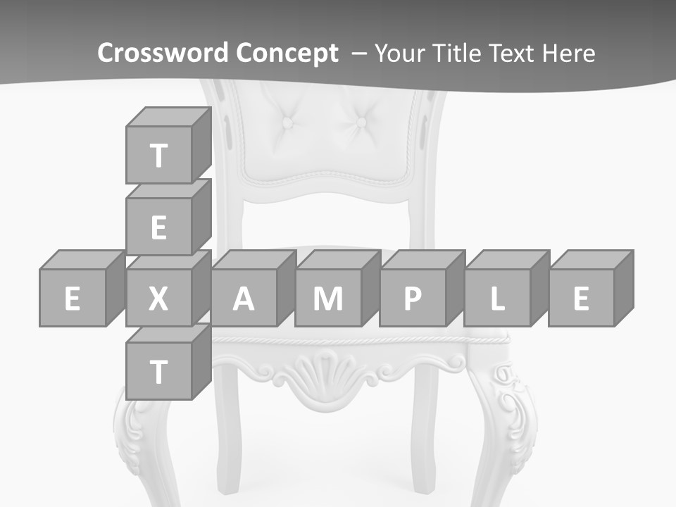 A White Chair With A Gray Background PowerPoint Template