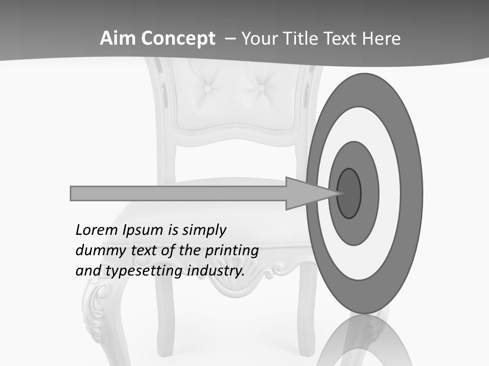 A White Chair With A Gray Background PowerPoint Template