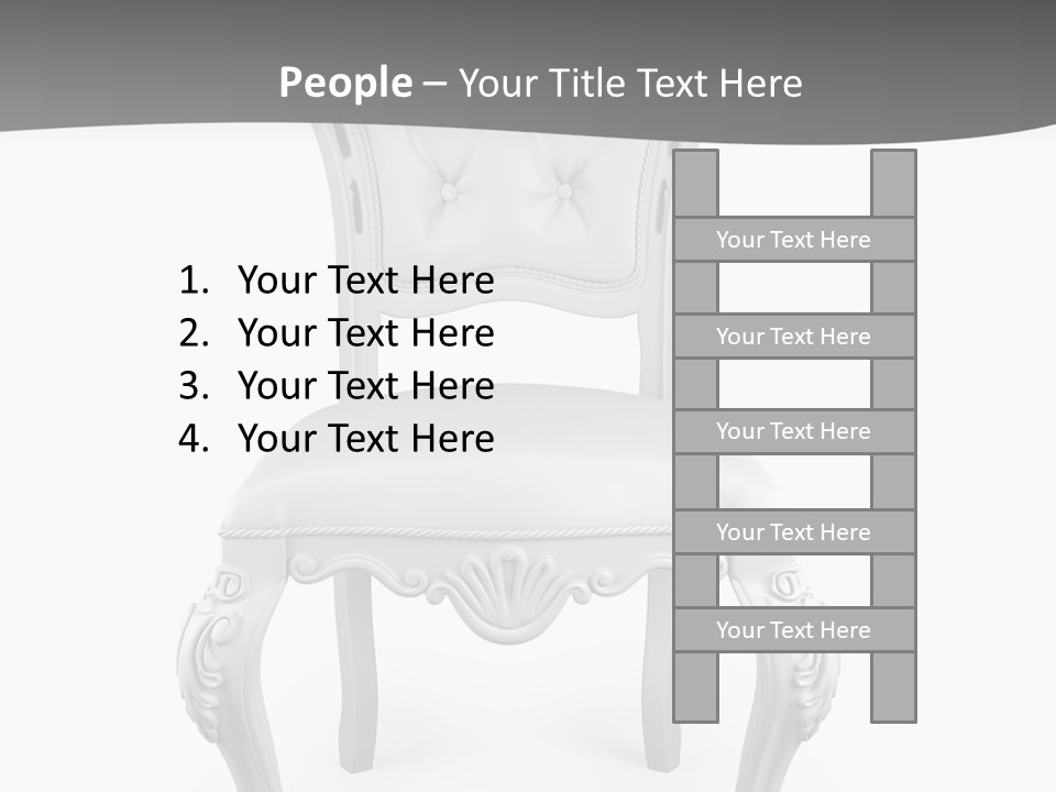 A White Chair With A Gray Background PowerPoint Template