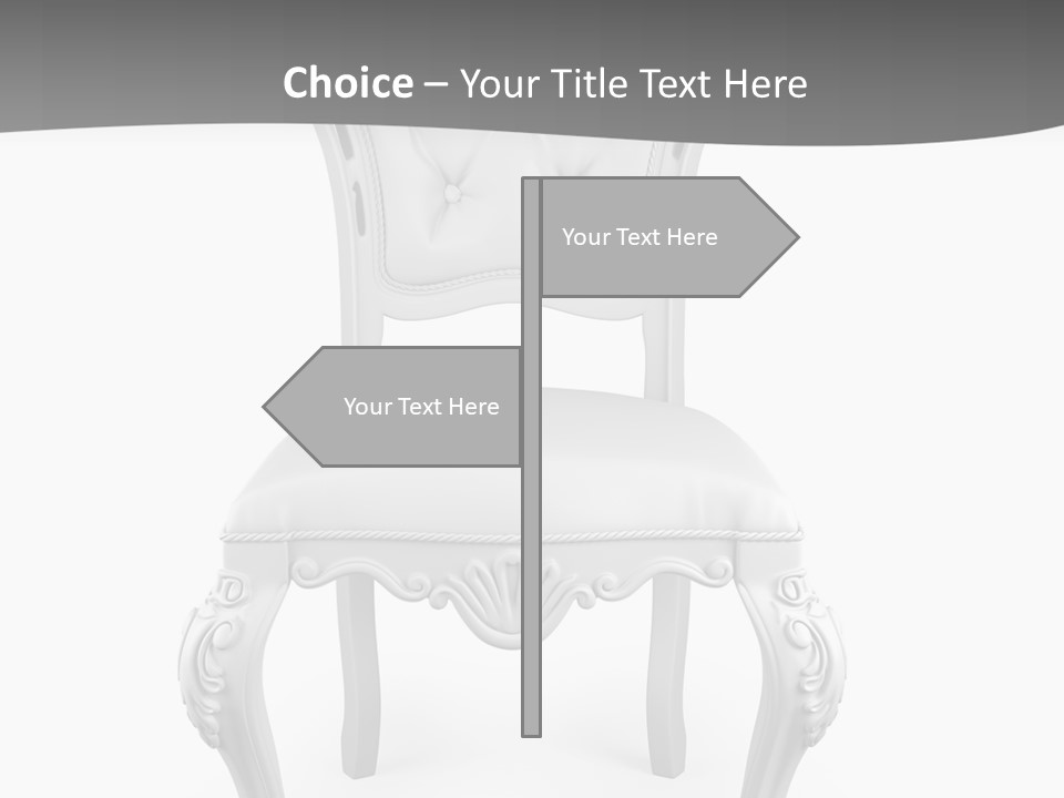 A White Chair With A Gray Background PowerPoint Template