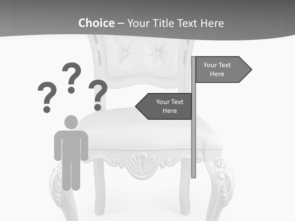 A White Chair With A Gray Background PowerPoint Template