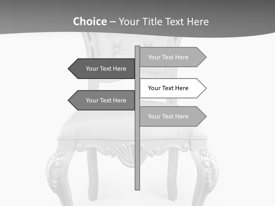 A White Chair With A Gray Background PowerPoint Template