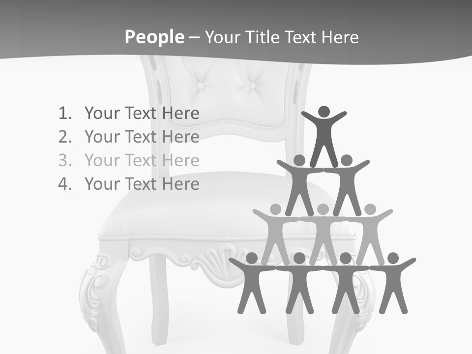 A White Chair With A Gray Background PowerPoint Template