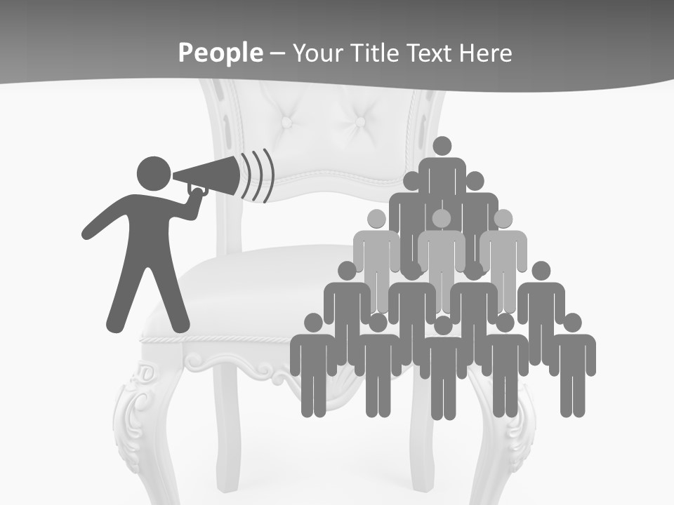 A White Chair With A Gray Background PowerPoint Template