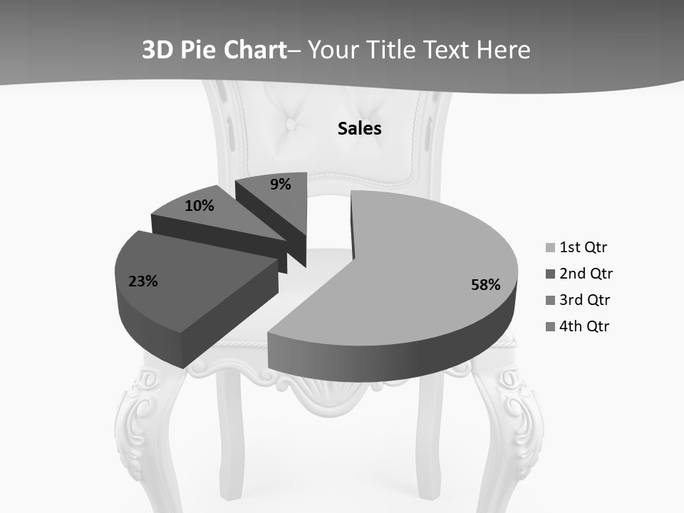 A White Chair With A Gray Background PowerPoint Template
