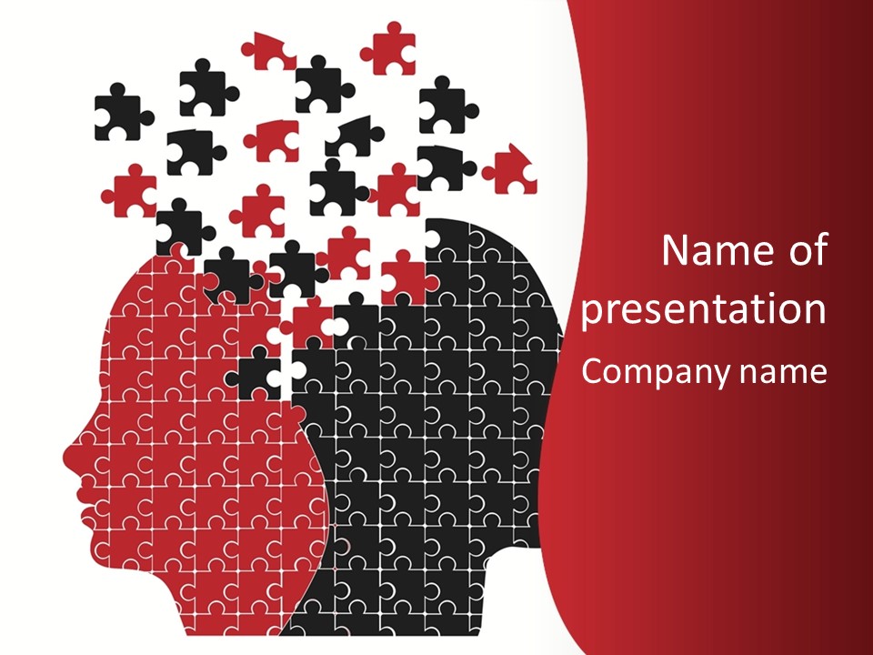 A Person With Puzzle Pieces In Their Head PowerPoint Template