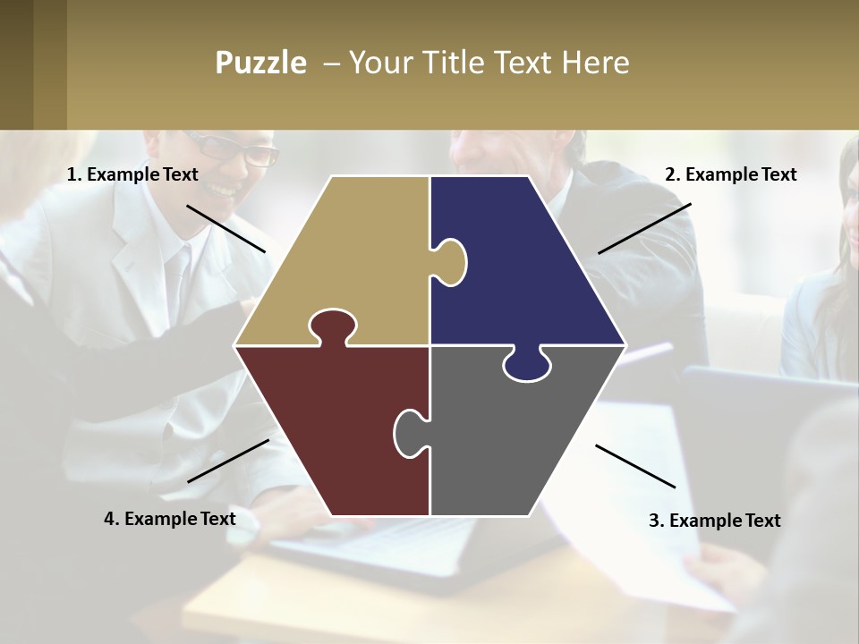 A Group Of People Sitting Around A Table Shaking Hands PowerPoint Template