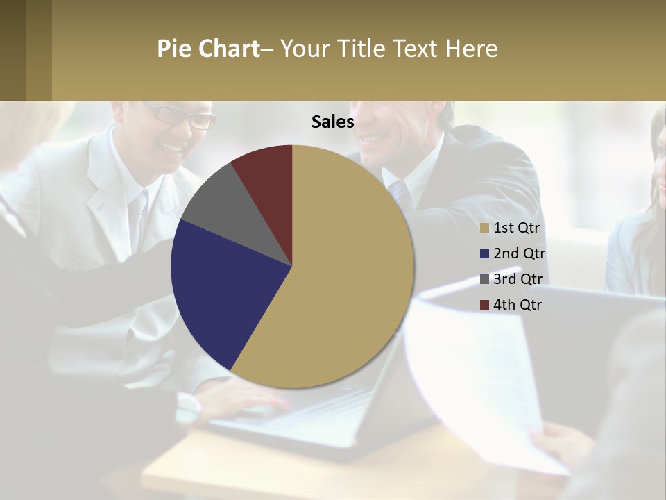 A Group Of People Sitting Around A Table Shaking Hands PowerPoint Template