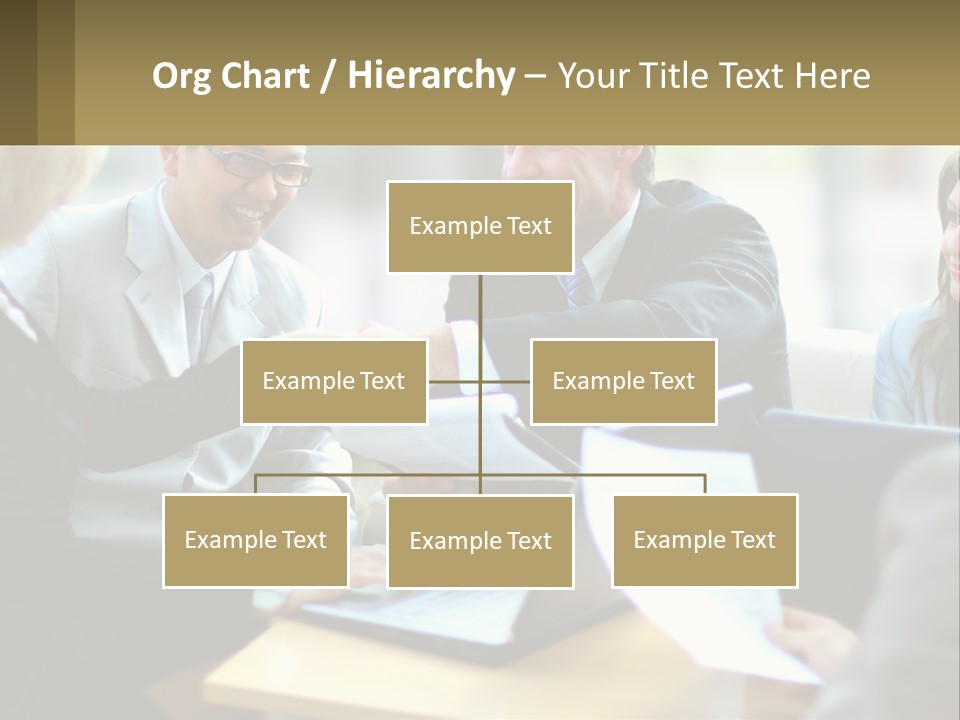 A Group Of People Sitting Around A Table Shaking Hands PowerPoint Template