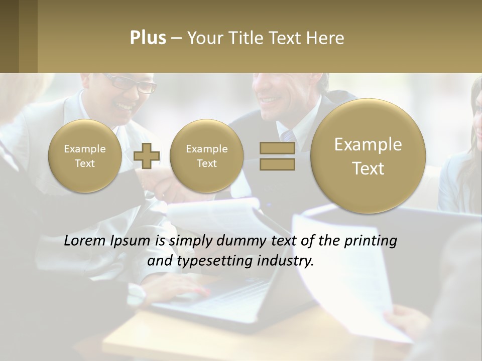 A Group Of People Sitting Around A Table Shaking Hands PowerPoint Template