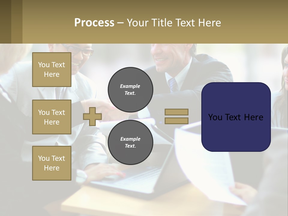 A Group Of People Sitting Around A Table Shaking Hands PowerPoint Template