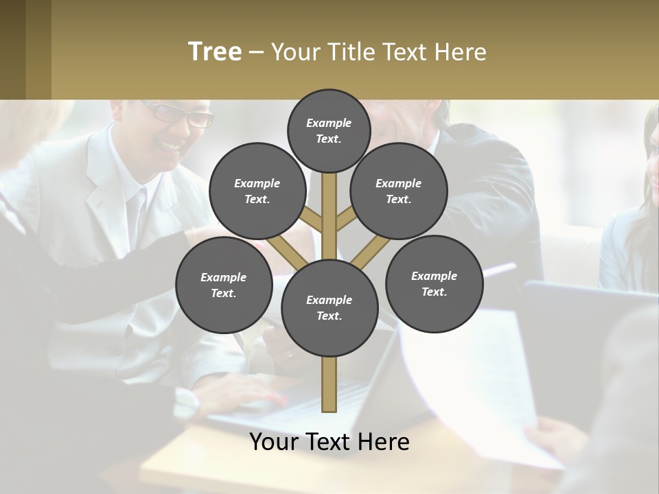 A Group Of People Sitting Around A Table Shaking Hands PowerPoint Template