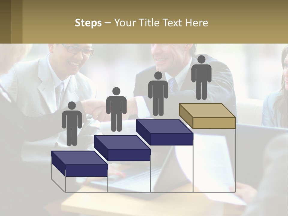 A Group Of People Sitting Around A Table Shaking Hands PowerPoint Template