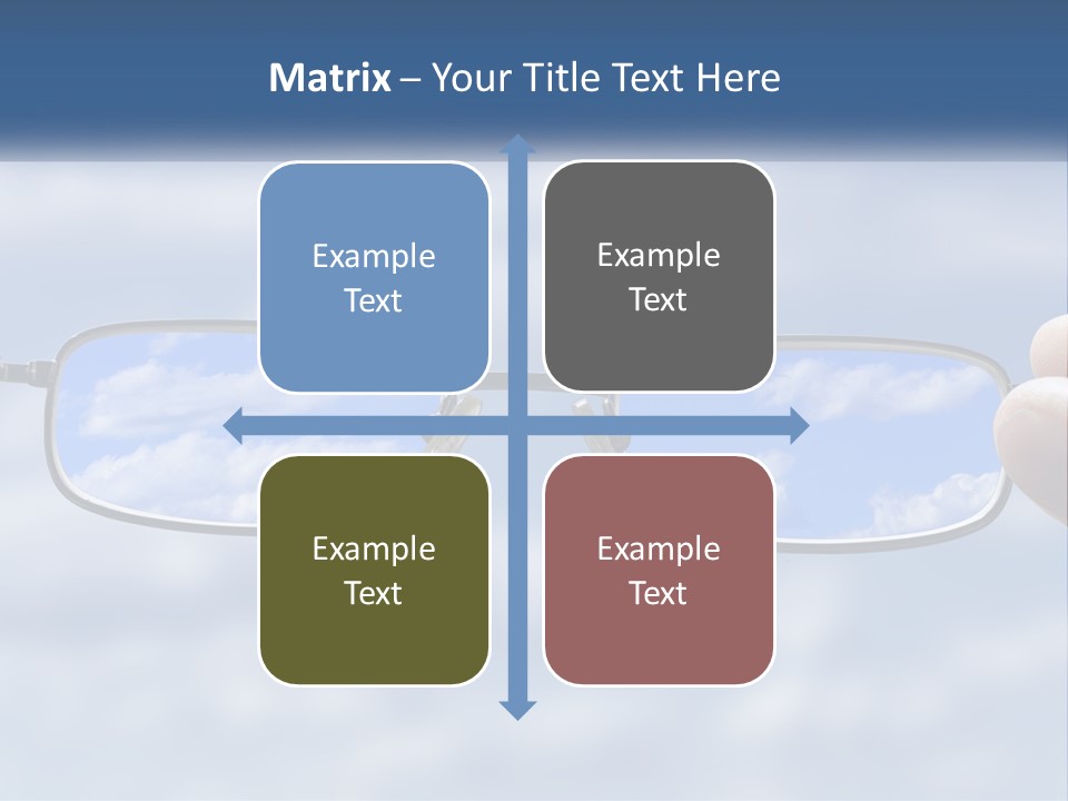 A Hand Holding A Pair Of Glasses With A Sky In The Background PowerPoint Template