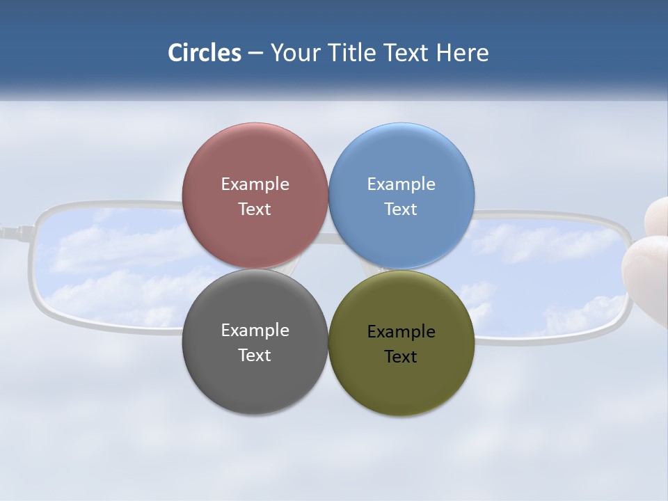 A Hand Holding A Pair Of Glasses With A Sky In The Background PowerPoint Template