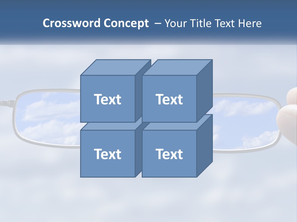 A Hand Holding A Pair Of Glasses With A Sky In The Background PowerPoint Template