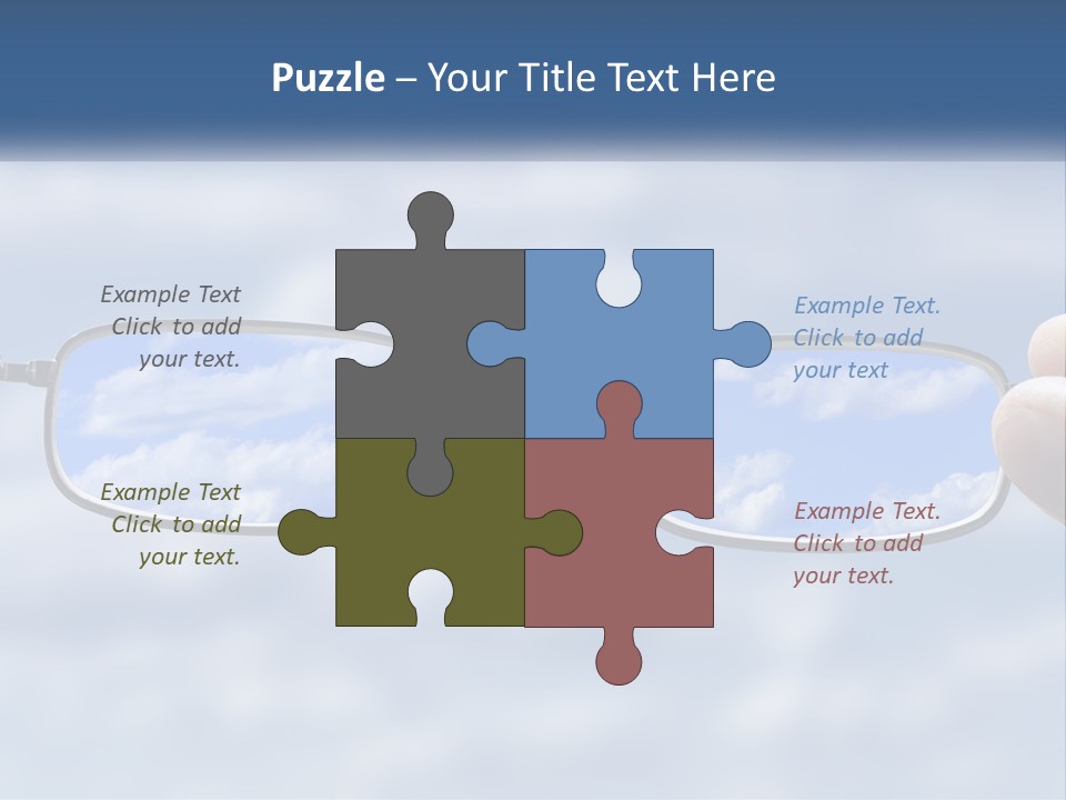 A Hand Holding A Pair Of Glasses With A Sky In The Background PowerPoint Template