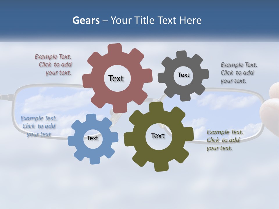 A Hand Holding A Pair Of Glasses With A Sky In The Background PowerPoint Template