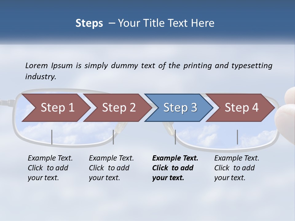 A Hand Holding A Pair Of Glasses With A Sky In The Background PowerPoint Template
