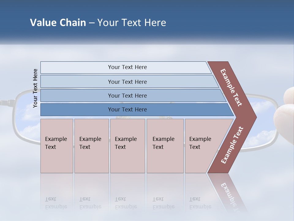 A Hand Holding A Pair Of Glasses With A Sky In The Background PowerPoint Template