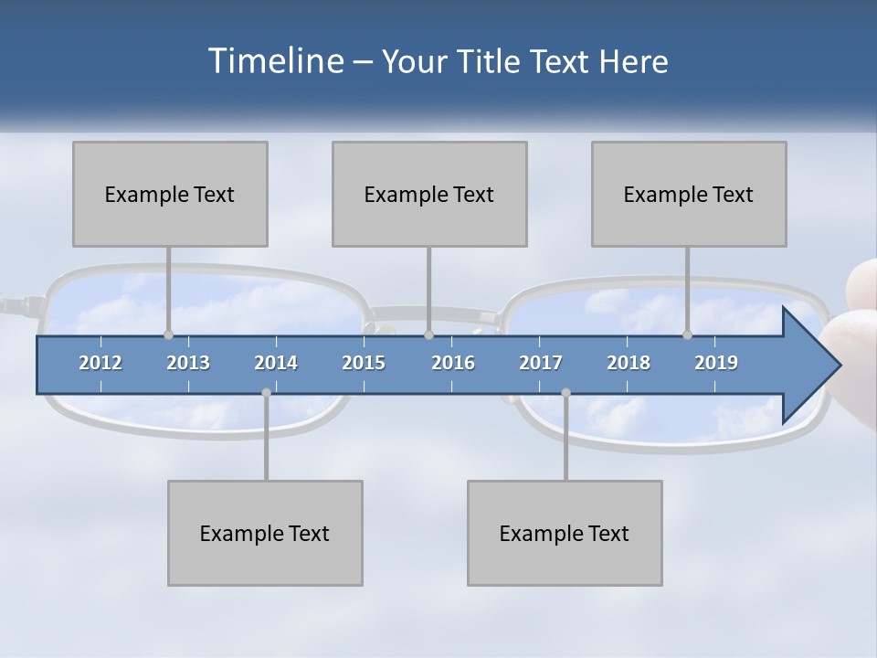A Hand Holding A Pair Of Glasses With A Sky In The Background PowerPoint Template