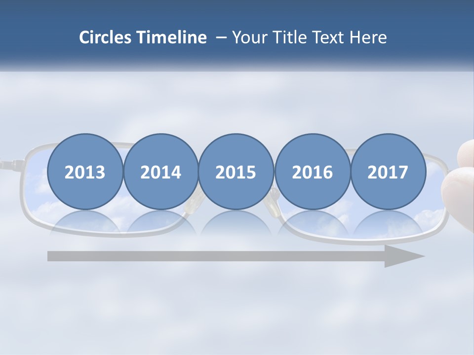 A Hand Holding A Pair Of Glasses With A Sky In The Background PowerPoint Template