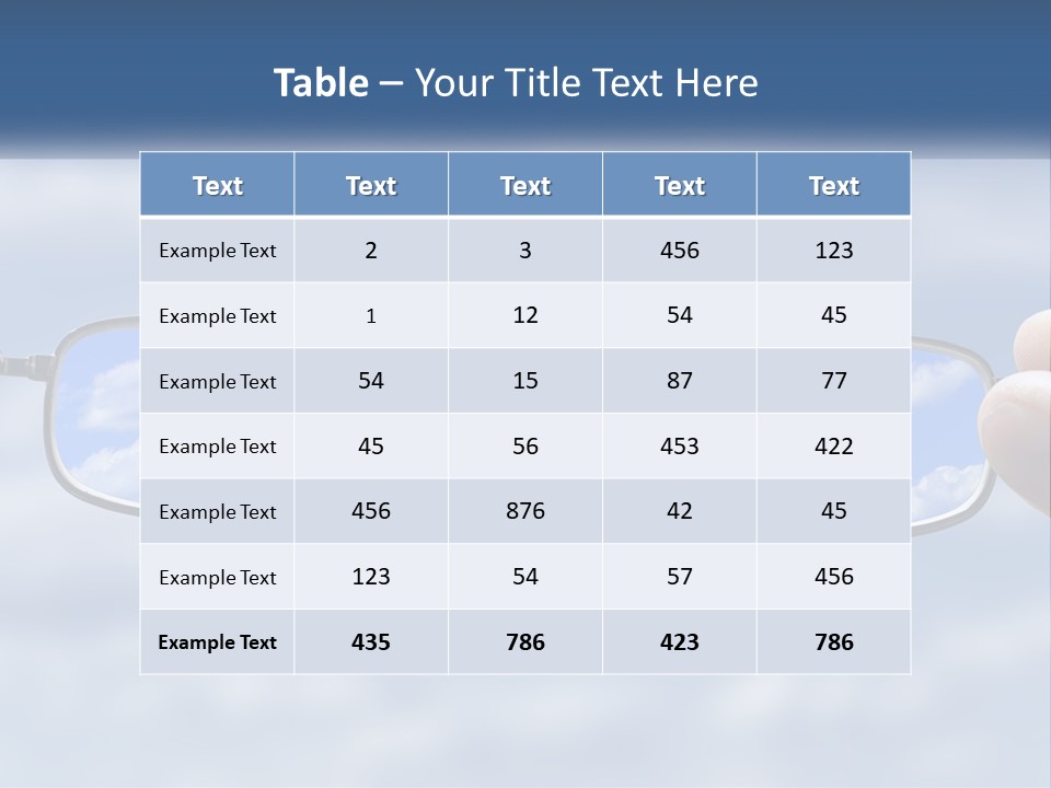 A Hand Holding A Pair Of Glasses With A Sky In The Background PowerPoint Template