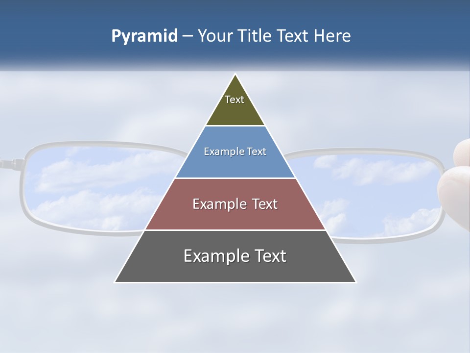 A Hand Holding A Pair Of Glasses With A Sky In The Background PowerPoint Template