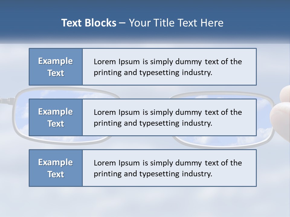 A Hand Holding A Pair Of Glasses With A Sky In The Background PowerPoint Template
