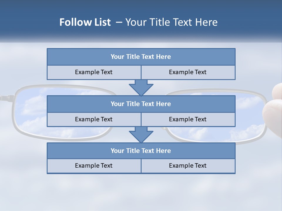 A Hand Holding A Pair Of Glasses With A Sky In The Background PowerPoint Template