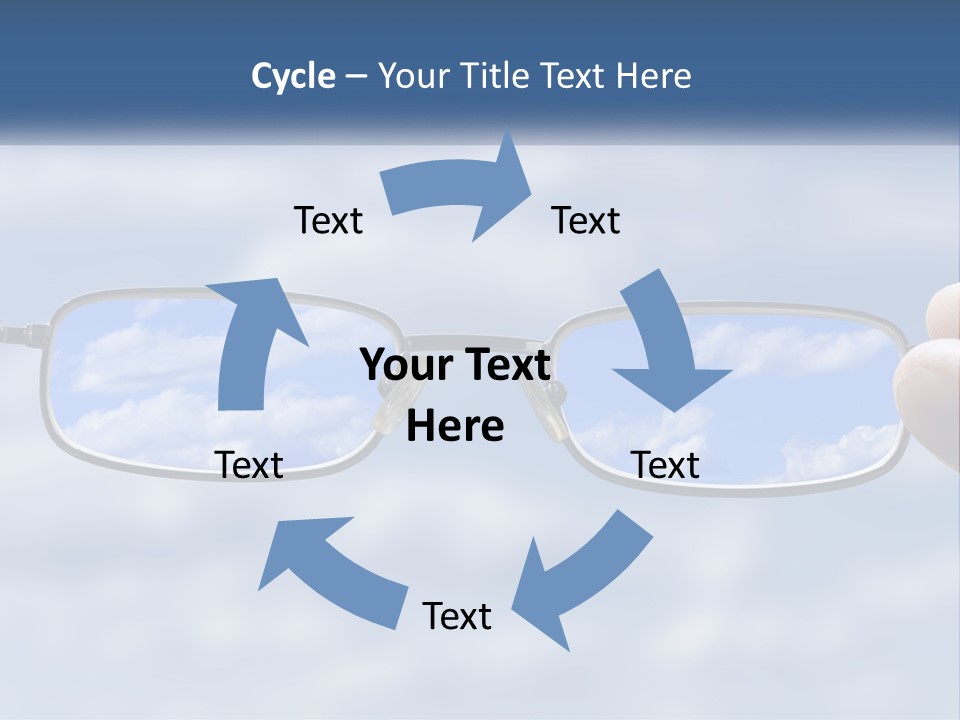 A Hand Holding A Pair Of Glasses With A Sky In The Background PowerPoint Template