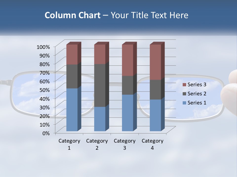 A Hand Holding A Pair Of Glasses With A Sky In The Background PowerPoint Template