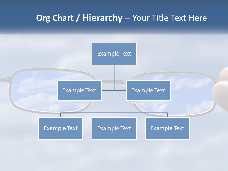 A Hand Holding A Pair Of Glasses With A Sky In The Background PowerPoint Template