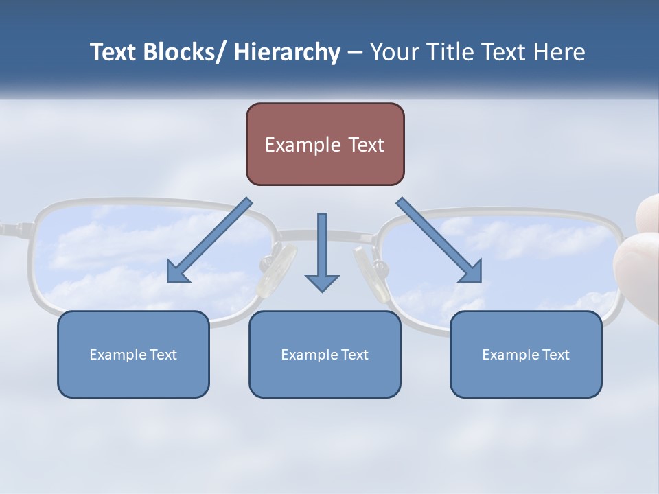 A Hand Holding A Pair Of Glasses With A Sky In The Background PowerPoint Template