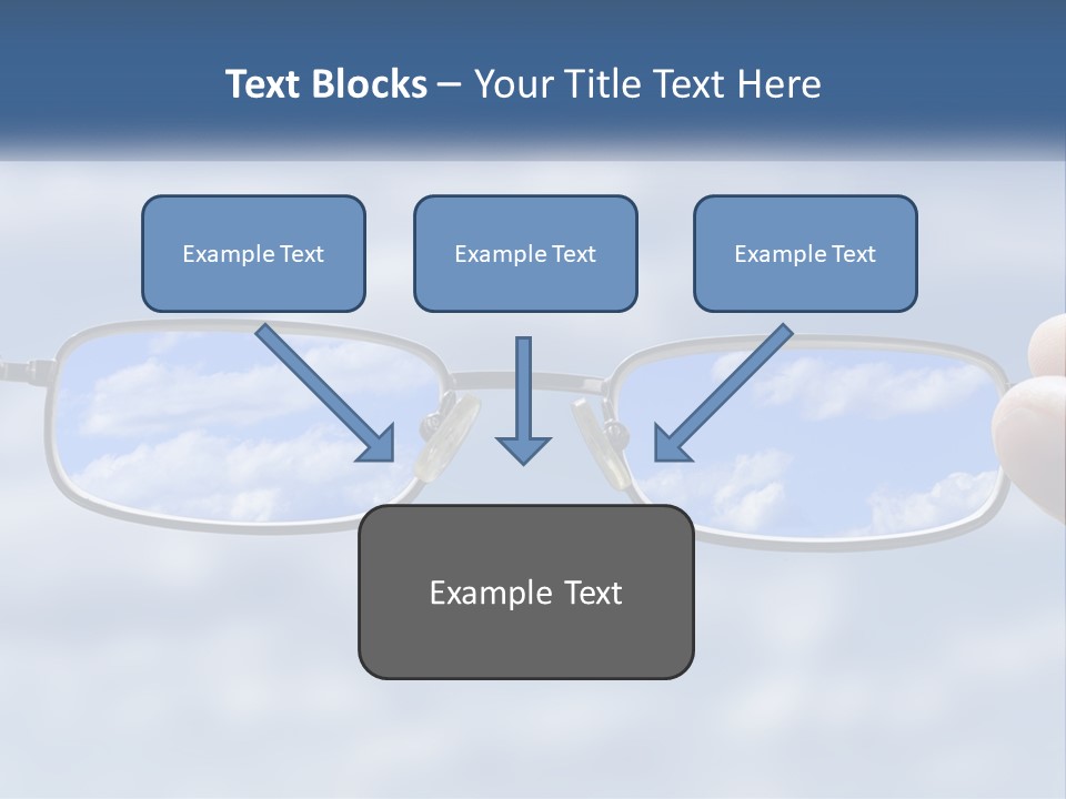 A Hand Holding A Pair Of Glasses With A Sky In The Background PowerPoint Template