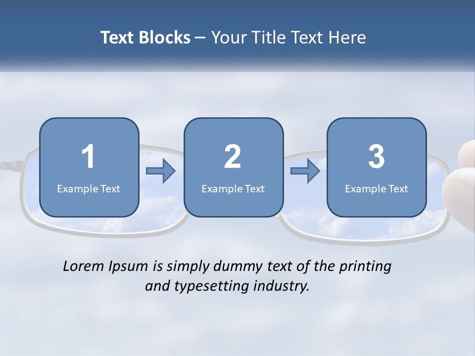 A Hand Holding A Pair Of Glasses With A Sky In The Background PowerPoint Template