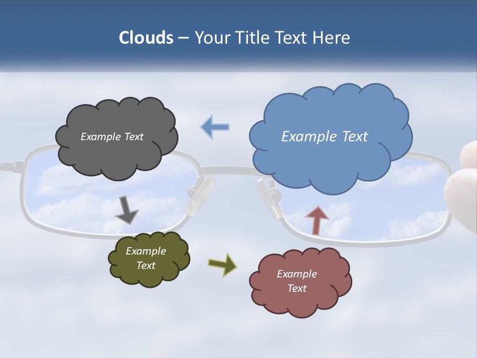 A Hand Holding A Pair Of Glasses With A Sky In The Background PowerPoint Template
