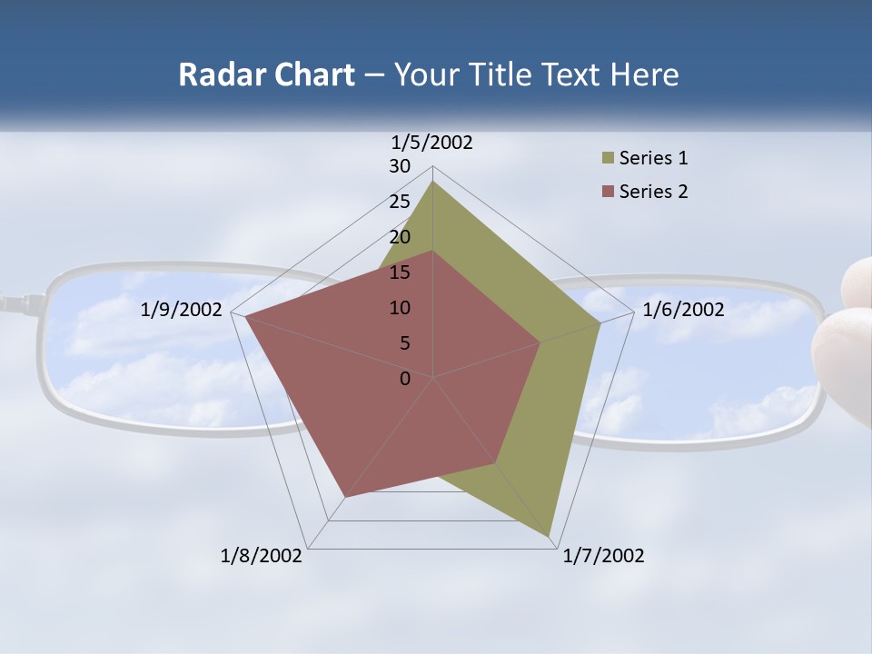 A Hand Holding A Pair Of Glasses With A Sky In The Background PowerPoint Template