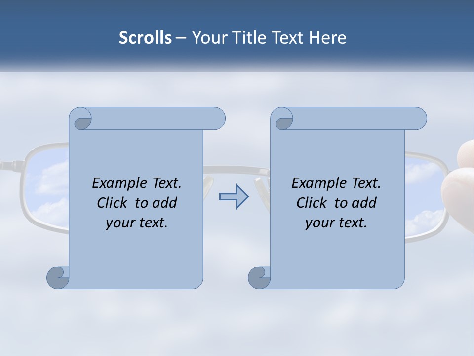 A Hand Holding A Pair Of Glasses With A Sky In The Background PowerPoint Template