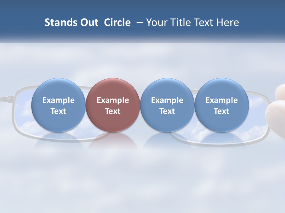 A Hand Holding A Pair Of Glasses With A Sky In The Background PowerPoint Template