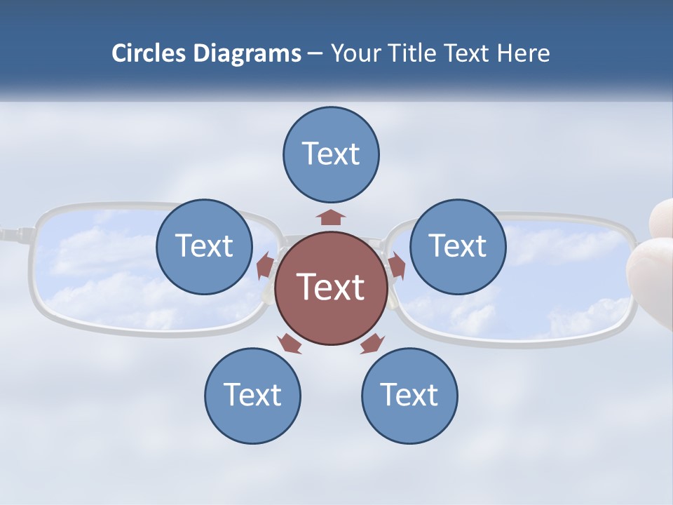 A Hand Holding A Pair Of Glasses With A Sky In The Background PowerPoint Template