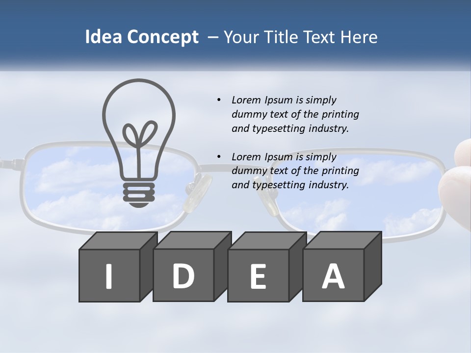 A Hand Holding A Pair Of Glasses With A Sky In The Background PowerPoint Template