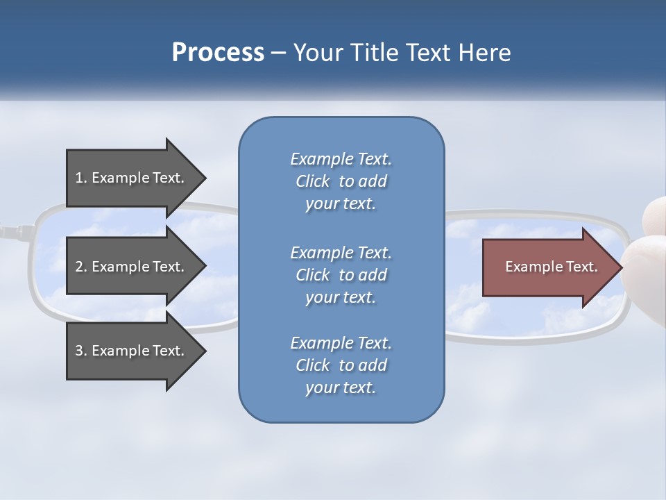 A Hand Holding A Pair Of Glasses With A Sky In The Background PowerPoint Template