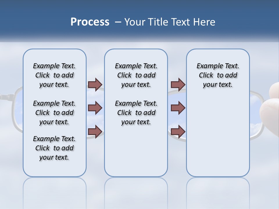A Hand Holding A Pair Of Glasses With A Sky In The Background PowerPoint Template